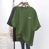 Chic White Loose Short-sleeved T-shirt - WOMONA.COM