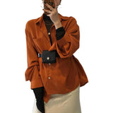 Lantern Sleeve Loose Casual Shirt - WOMONA.COM