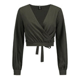 Sexy Solid Color Blouse - WOMONA.COM