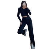 Suit Mopping Straight Trousers - WOMONA.COM