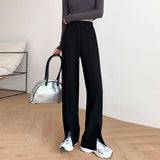 Suit Mopping Straight Trousers - WOMONA.COM