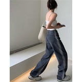 Denim Loose Wide-leg Pants - WOMONA.COM