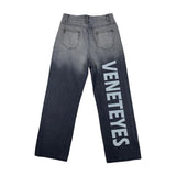 Tide Brand Ins Retro Letters Jeans - WOMONA.COM