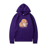 Printed Hooded Plus Fleece Sweater - WOMONA.COM