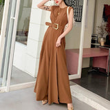 Slit Wide Leg Jumpsuit - WOMONA.COM
