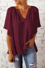 Half Sleeve T-Shirt Pullover Top - WOMONA.COM