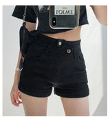 A-line Denim Hot Pants - WOMONA.COM