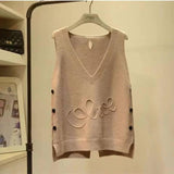 Loose Ladies Knit Vest - WOMONA.COM