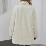 White Winter Floral Jacket - WOMONA.COM