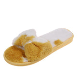Casual Bowknot Plush Slippers - WOMONA.COM