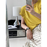 Sleeves And Pleated T-shirts - WOMONA.COM