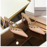 Stiletto Point Toe Rivet Sandals - WOMONA.COM