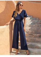 Casual High Waist Loose Jumpsuit - WOMONA.COM