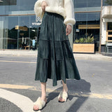 Small Elastic Pleated Skirt - WOMONA.COM