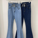 Light-colored Flared Jeans Trousers - WOMONA.COM