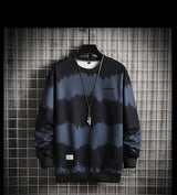 Two-tone Tie-dye Plus Size Loose Casual Men's Sweater - WOMONA.COM