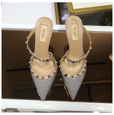 Stiletto Point Toe Rivet Sandals - WOMONA.COM