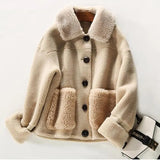 Sheep Shearling Casual Jacket - WOMONA.COM