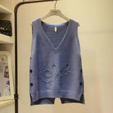 Loose Ladies Knit Vest - WOMONA.COM