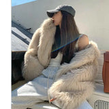 Casual Hooded Warm Faux Fur Jacket - WOMONA.COM