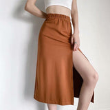 High Slit Mid-Length Bag Hip Skirt - WOMONA.COM