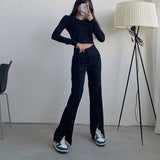 Suit Mopping Straight Trousers - WOMONA.COM