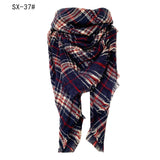 Cashmere-like Colorful Plaid Square Scarf - WOMONA.COM