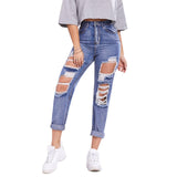 Casual Straight-leg Denim Trousers - WOMONA.COM