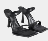 Square Toe Chain Sandals - WOMONA.COM