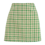 Well Grid A-line Skirt - WOMONA.COM