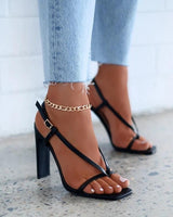 Square-toe Sandals - WOMONA.COM