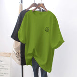 Chic White Loose Short-sleeved T-shirt - WOMONA.COM