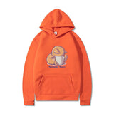 Printed Hooded Plus Fleece Sweater - WOMONA.COM