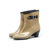 Fashion Buckle Rain Boots - WOMONA.COM