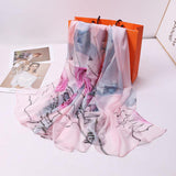 Qianli Jiangshan Tu Tulle Scarf - WOMONA.COM