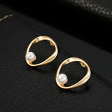 Personality Irregular Round Pearl Earrings - WOMONA.COM