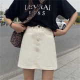 Denim A-line Wrap Hip Skirt - WOMONA.COM