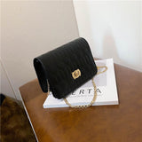 Ladies Leather Flap Chain Bag - WOMONA.COM