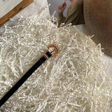 Woven Buckle Thin Belt - WOMONA.COM