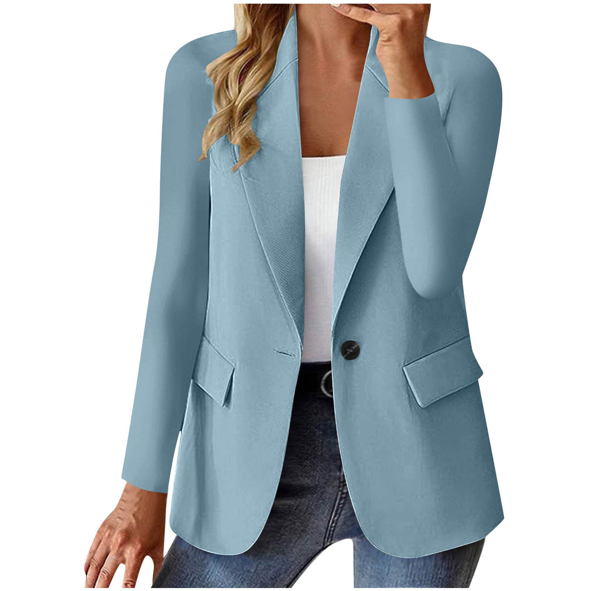 Women's lapel button-front blazer