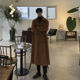 Men's Mid Length Loose Trendy Woolen Coat - WOMONA.COM