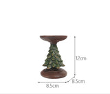 Resin Wooden Christmas Tree Candle Holder Base Figurine Christmas - WOMONA.COM