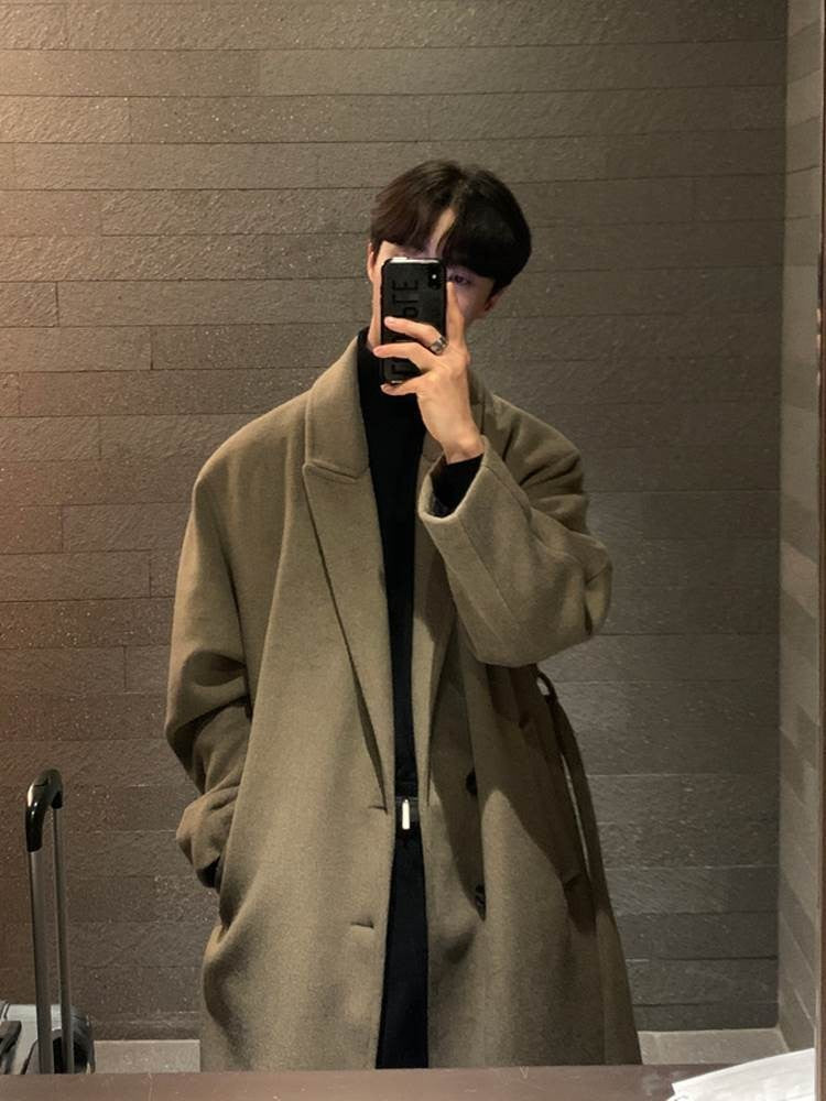 Autumn And Winter Woolen Coat Men's Thickened - WOMONA.COM