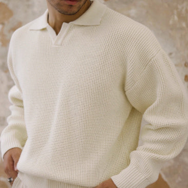 Thickened Sweater Men's All Cotton Loose Casual Sweater American Retro