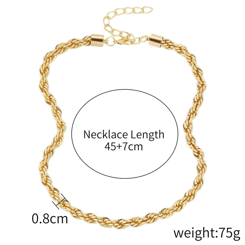 Necklace Female Twist Chain - WOMONA.COM