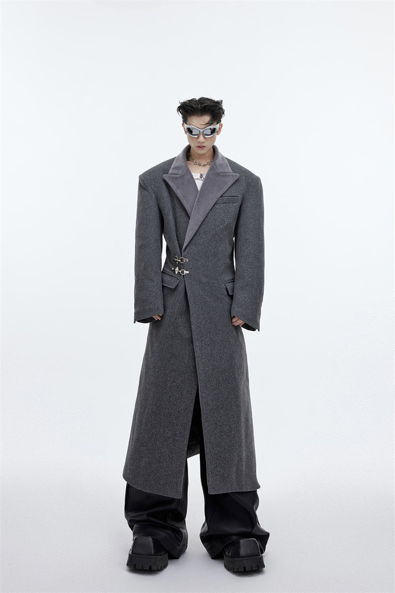 Men's Coat Design Feel Long Over The Knee Coat - WOMONA.COM