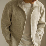 Knitted Zipper Jacket Loose Casual Turtleneck Men's Sweater