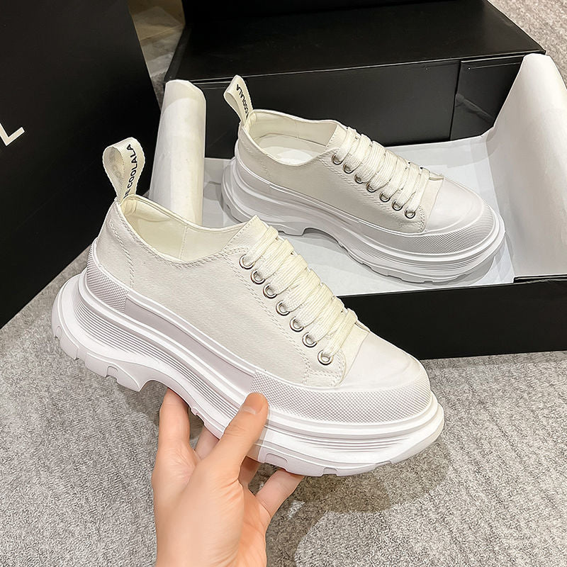 Women's Thick-soled Canvas Shoes Platform All-match Ins Trend - WOMONA.COM