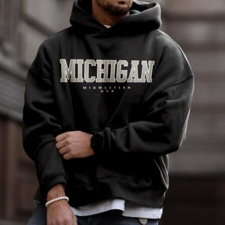 European And American Leisure Hooded Pocket Sweatshirt