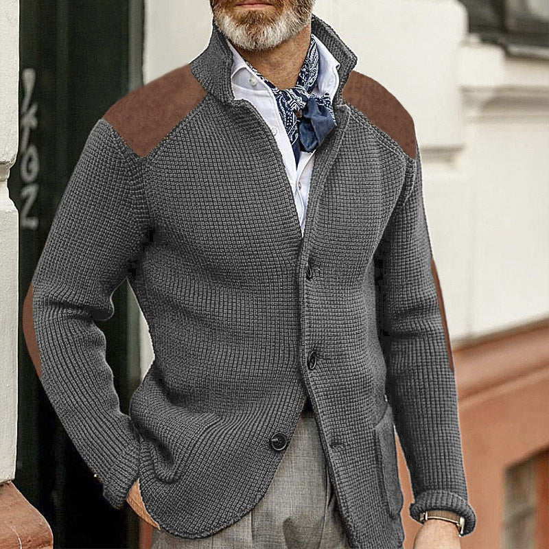 Slim-fit Lapel Long-sleeved Knitted Sweater Coat